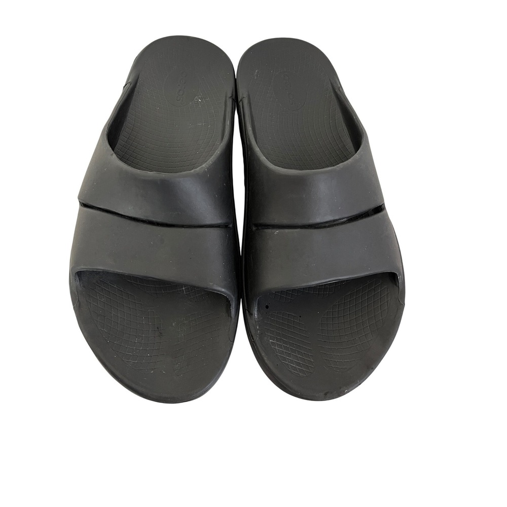 OOfos OOahh Slide Sandals Mens‎ Size 13 Black Recovery Comfort Shoes